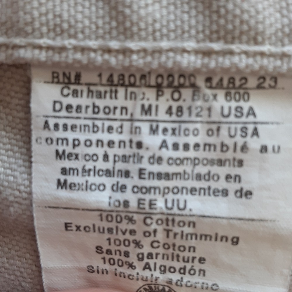 Vintage Carhartt Mens B25 STN Stone Canvas Carpenter Utility Shorts Beige 32 - Picture 9 of 9